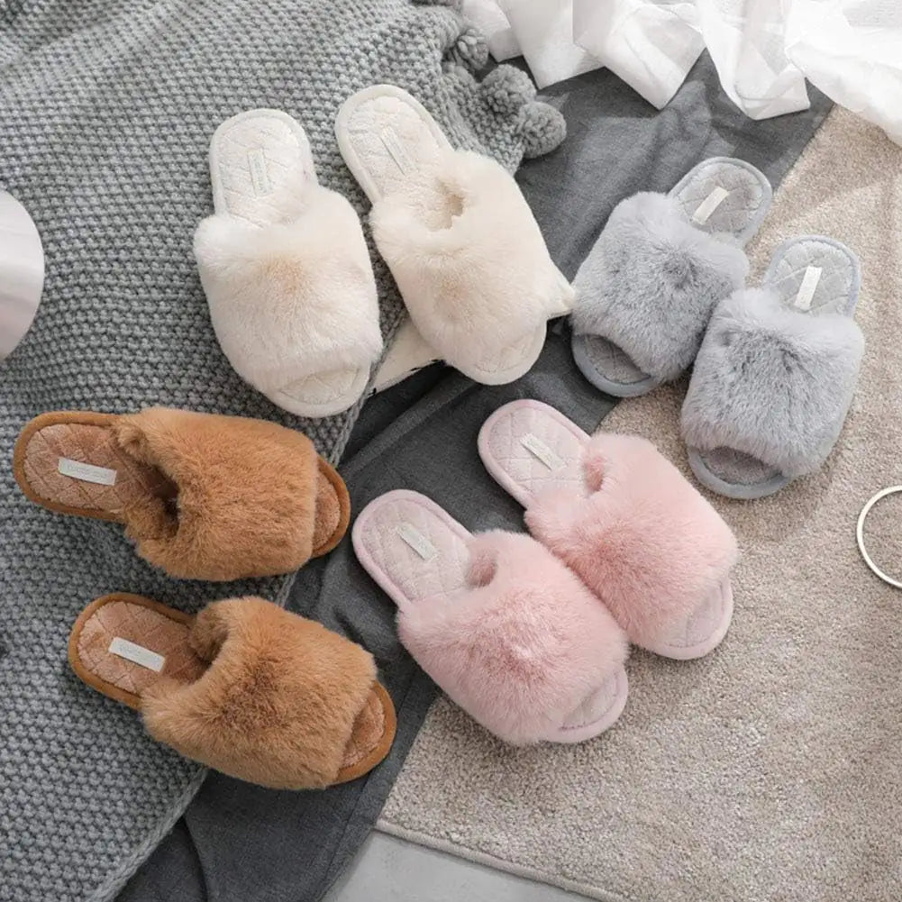 Women's Fuzzy Memory Foam Slippers - Cozy House Shoes Indoor Outdoor