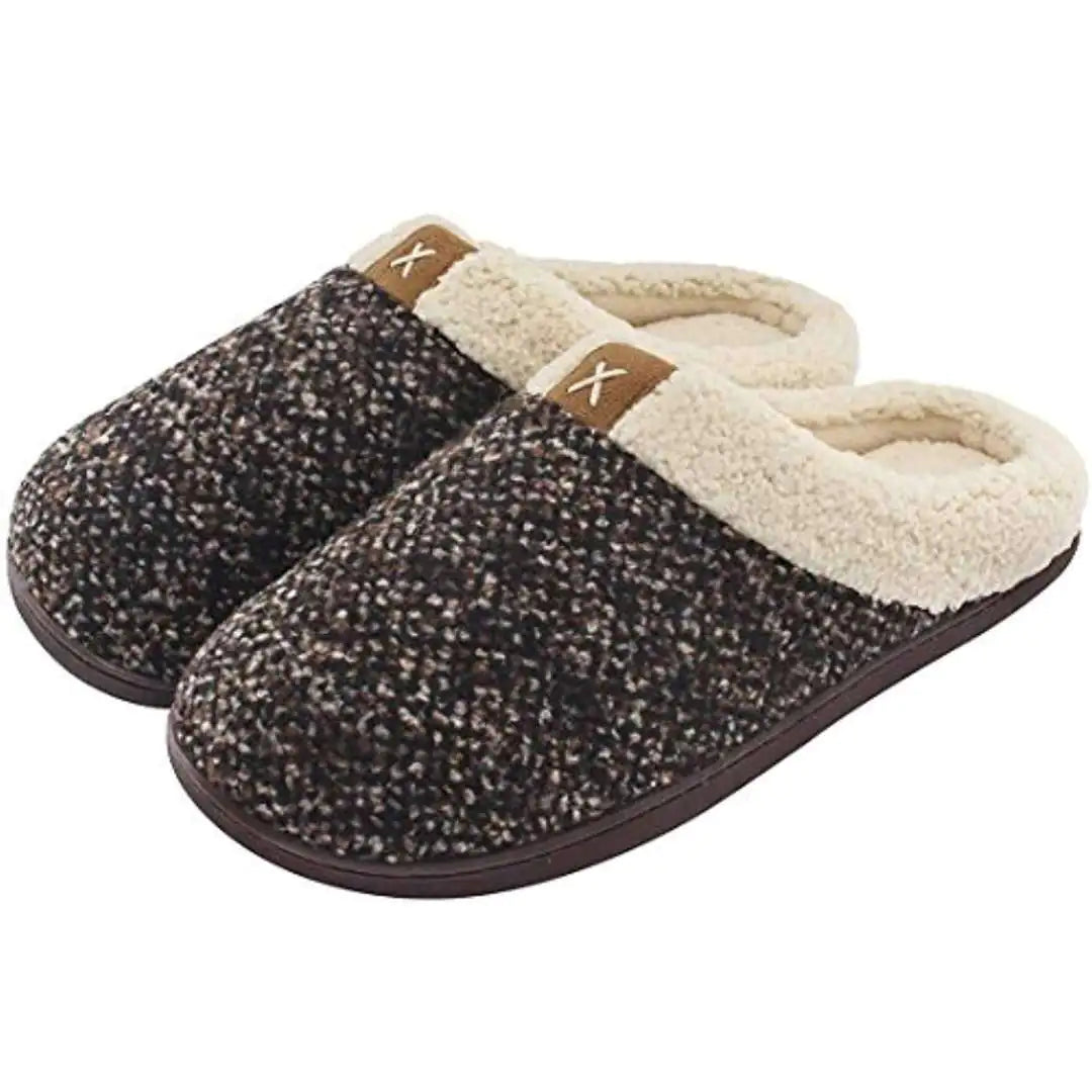 Memory foam slippers with plush fleece lining for indoor outdoor comfort
Non-slip sole slippers showing anti-skid design for safe walking