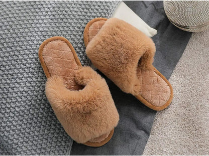 Women's Fuzzy Memory Foam Slippers - Cozy House Shoes Indoor Outdoor